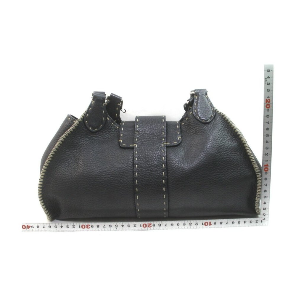 Auth Fendi Shoulder Bag Black Leather #19673F12 - Picture 2 of 9